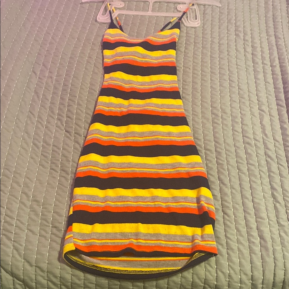 $10 DRESS SALE! Striped Multicolor Bodycon Mini Tank Dress-Sz SM